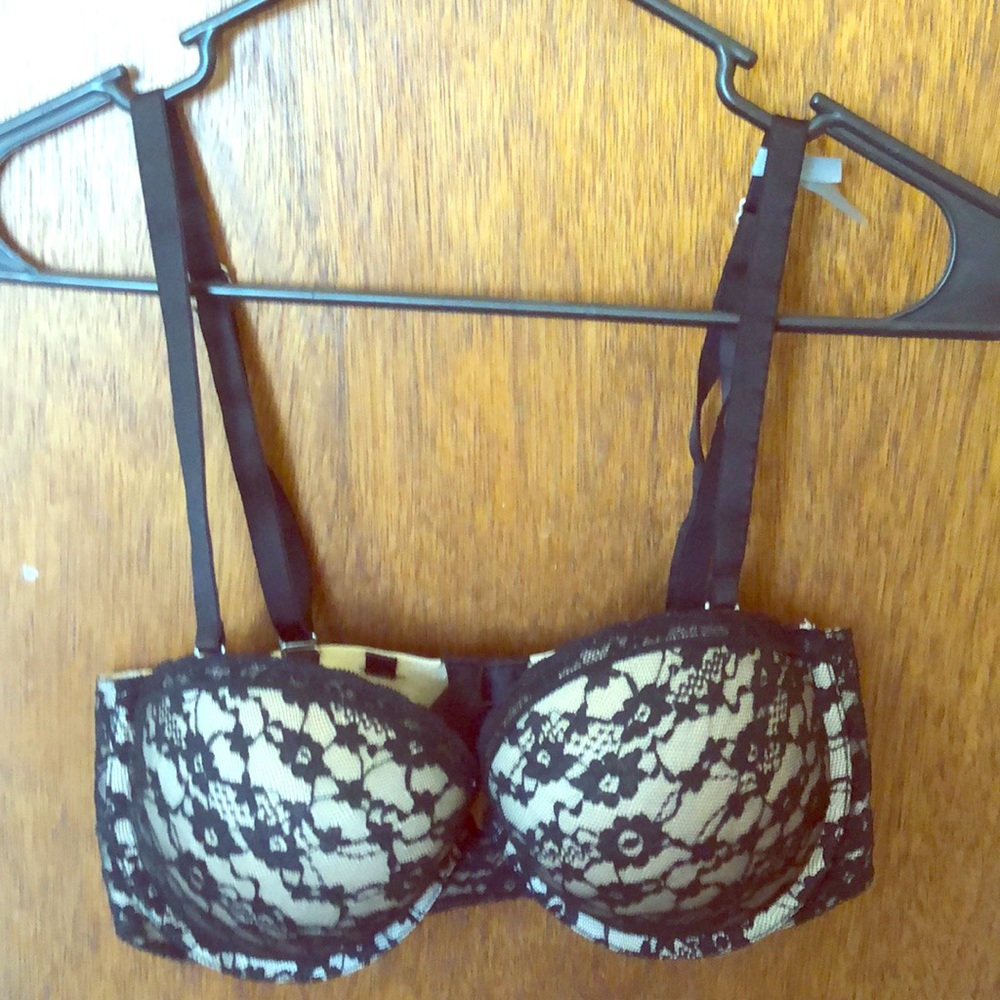 NWOT Aerie Tan & Black Lace Bra — 34 D